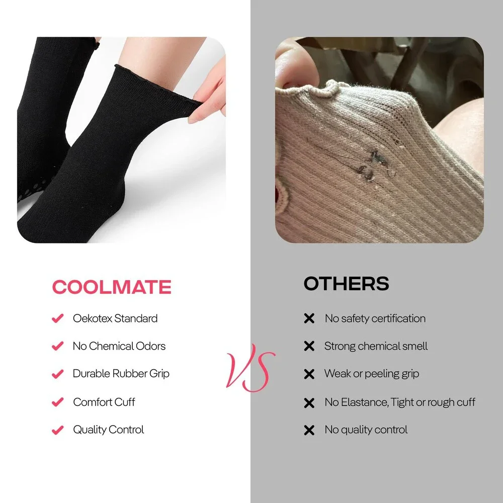 CoolMate Women's Pilates Grip Socks Non Slip Yoga Barre 4 Pairs 6-10 Fit - NWT